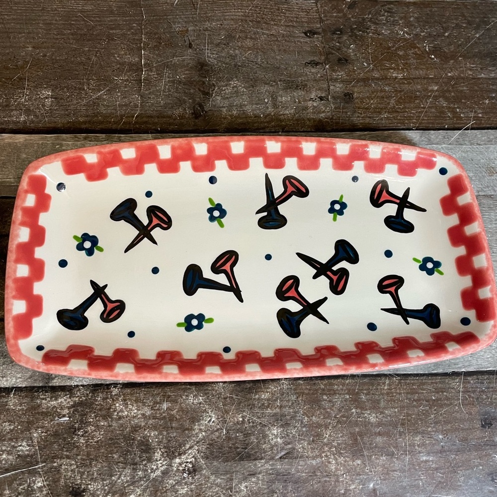 Bette Abrams ceramics Trinket Rectangle Trinket Dish Diamonds in the Rough 2000